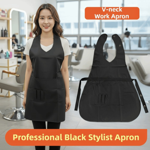 Black stylist apron - stylist, adjustable